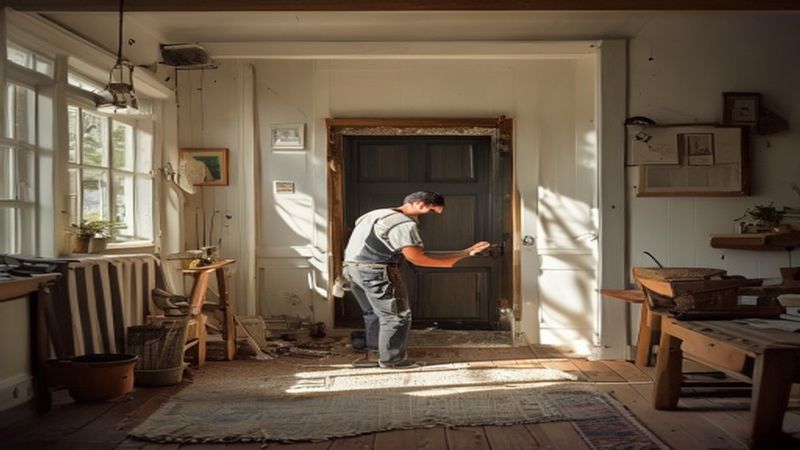 AI-impressie van doorbraak maken door een aannemer