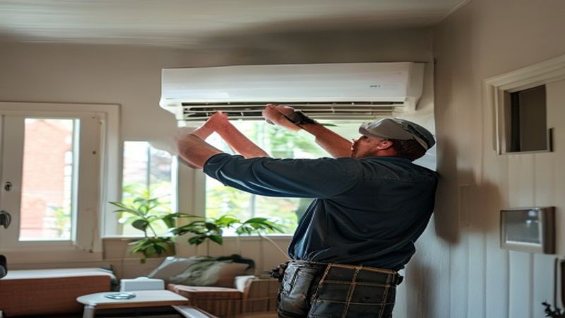 AI-impressie van airco verwijderen door een airco installateur