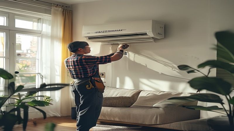 AI-impressie van multi-split advies door een airco installateur