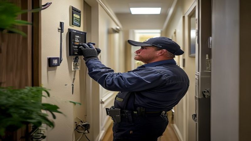 AI-impressie van rookmelders koppelen door een alarmsysteem installateur