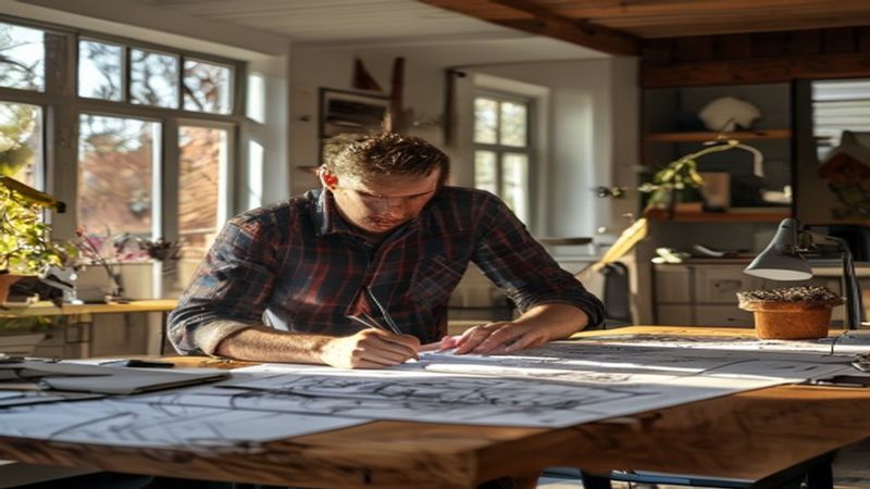 AI-impressie van bouwtekening maken door een architect