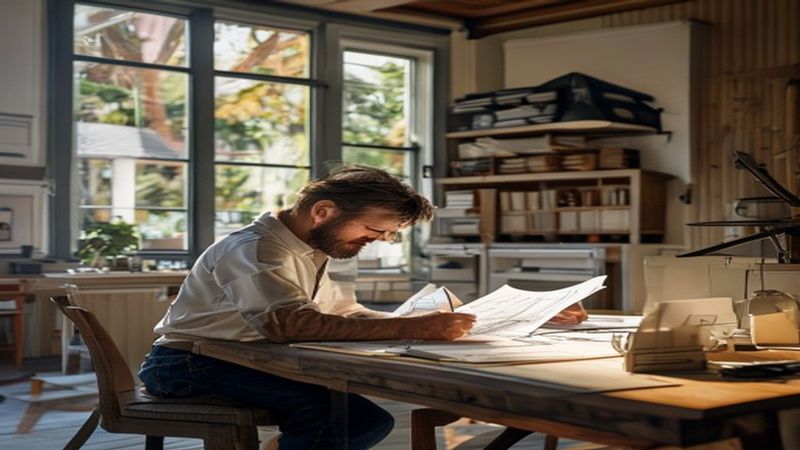 AI-impressie van schetsontwerp maken door een architect