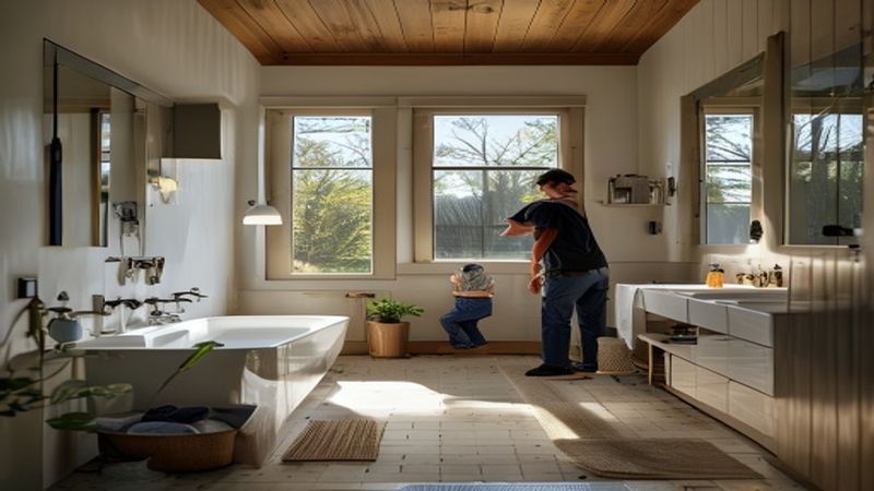 AI-impressie van badkamer renovatie door een badkamer specialist