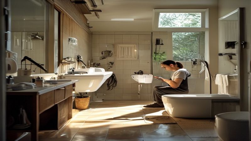 AI-impressie van complete badkamer verbouwen door een badkamer specialist