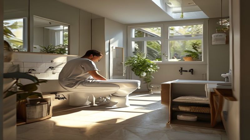 AI-impressie van toilet verbouwen door een badkamer specialist