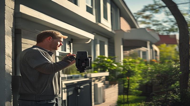 AI-impressie van systeem instellen door een camerabeveiliging