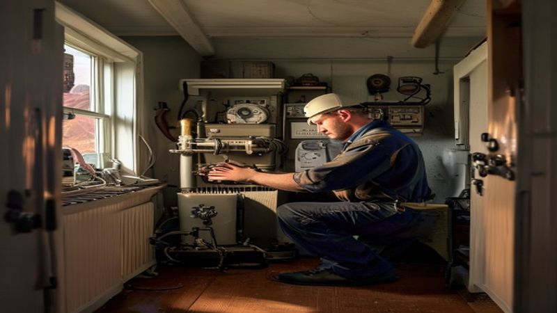 AI-impressie van radiator ontluchten door een cv monteur