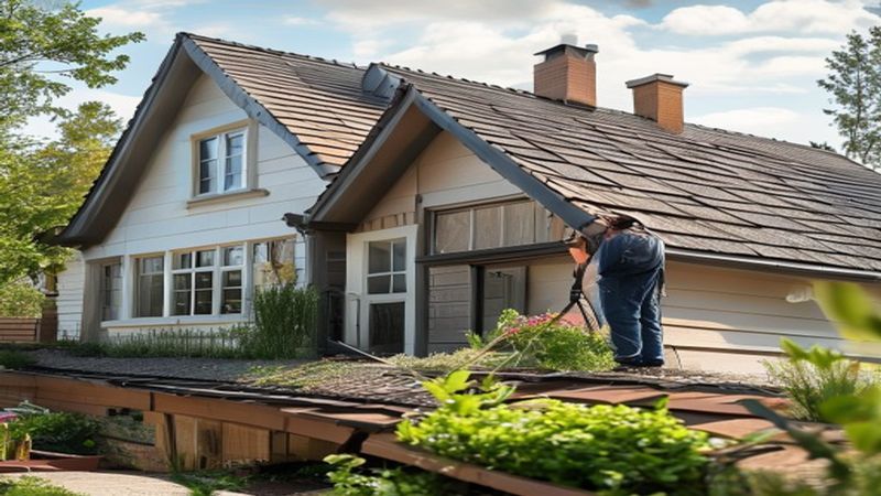 AI-impressie van hemelwaterafvoer aanleggen door een dakgoot specialist