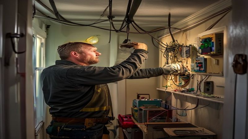AI-impressie van lamp ophangen door een elektricien
