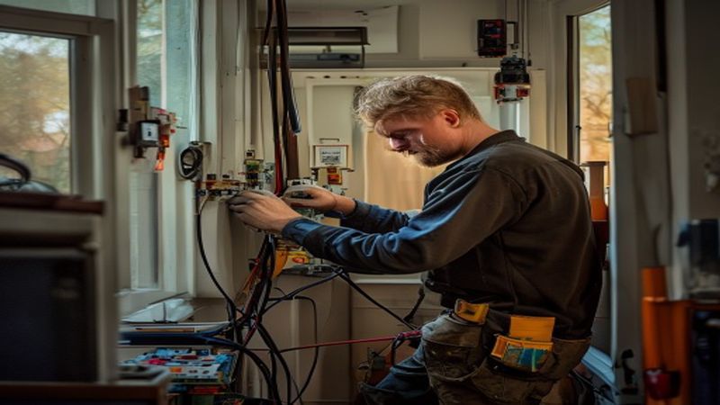 AI-impressie van schakelaar vervangen door een elektricien
