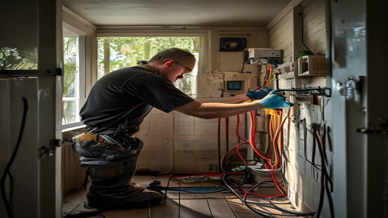 AI-impressie van storing opsporen door een elektricien