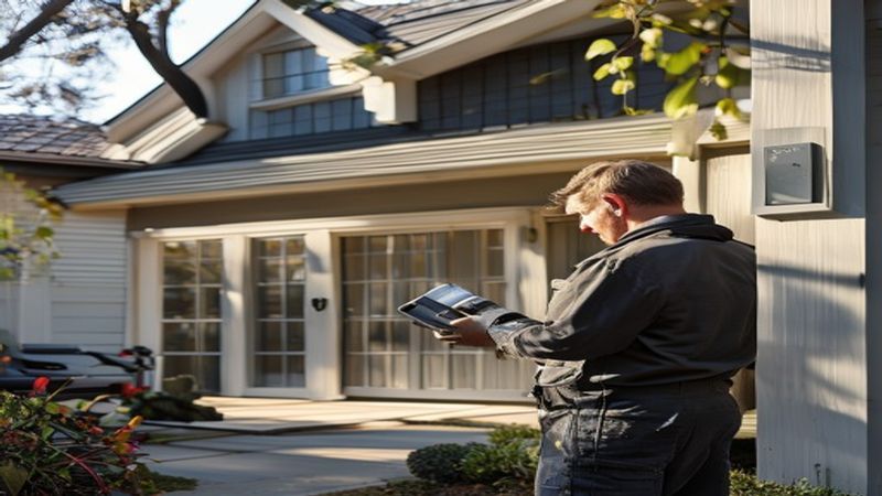 AI-impressie van afstandsbediening instellen door een garagedeur monteur