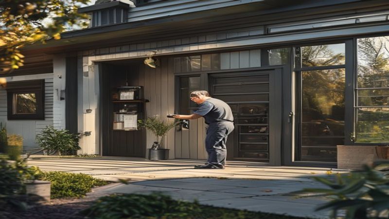 AI-impressie van veer vervangen door een garagedeur monteur