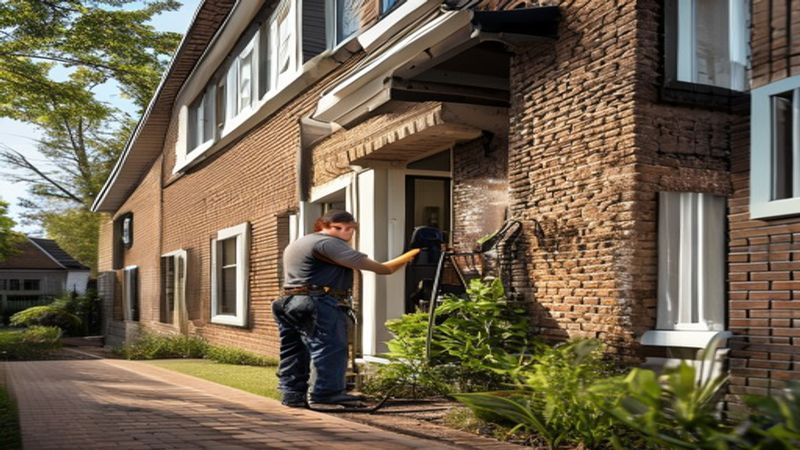 AI-impressie van gevel reinigen door een gevelspecialist