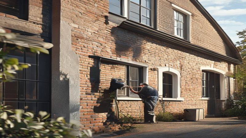 AI-impressie van gevel schilderen door een gevelspecialist