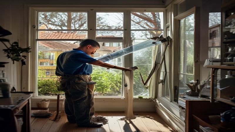 AI-impressie van glazen douchewand plaatsen door een glaszetter