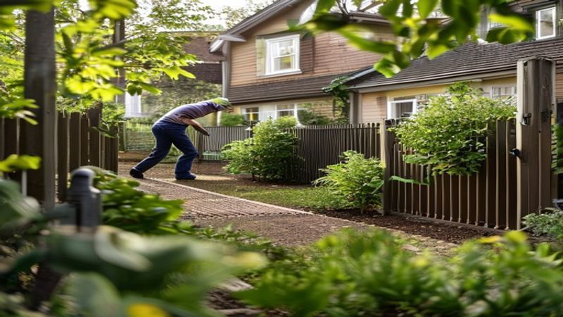 AI-impressie van tuinpoort op maat door een hekwerk & poorten
