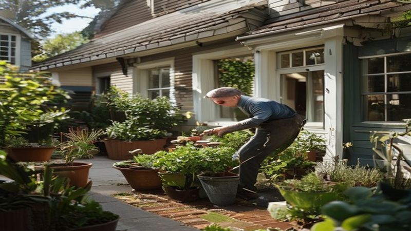 AI-impressie van tuinafval afvoeren door een hovenier