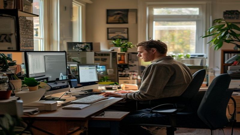 AI-impressie van thuiswerkplek door een ict specialist
