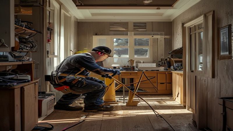 AI-impressie van elektra aanleggen door een installatiebedrijf