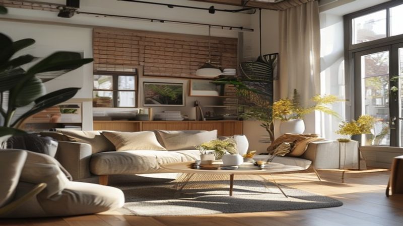 AI-impressie van kleurenpalet samenstellen door een interieur ontwerper