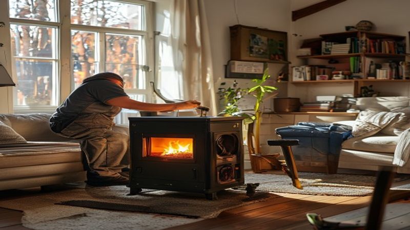 AI-impressie van kachel plaatsen door een kachel installateur