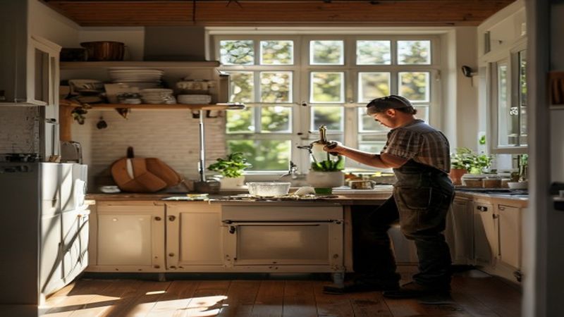 AI-impressie van keuken renoveren door een keukenmonteur