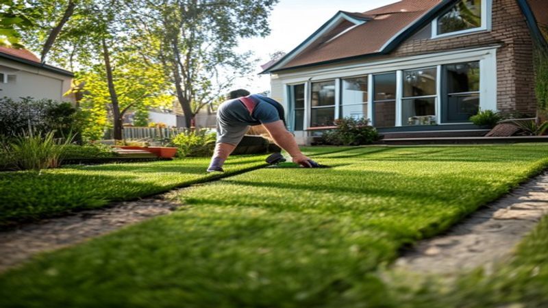 AI-impressie van kunstgras leggen door een kunstgras & gazon