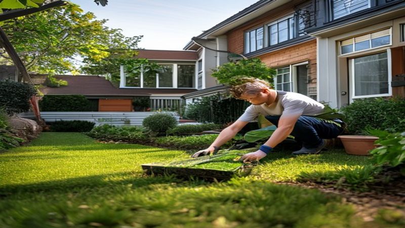 AI-impressie van mosbestrijding gazon door een kunstgras & gazon