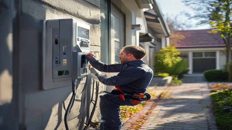 AI-impressie van laadkabel verlengen door een laadpaal installateur