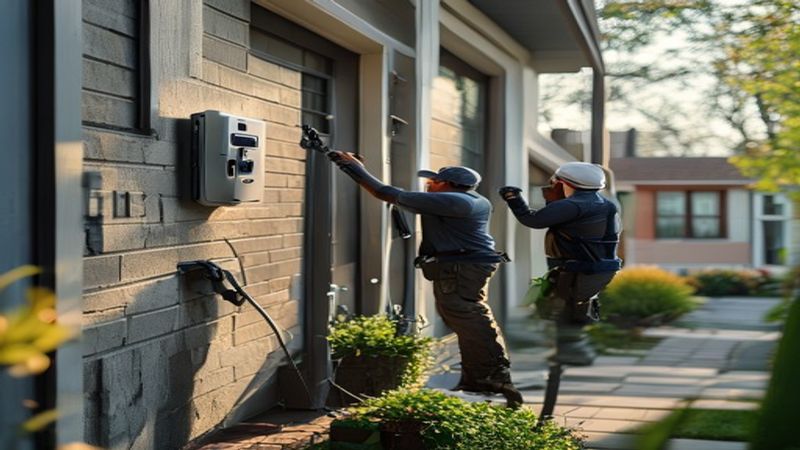 AI-impressie van laadpaal plaatsen door een laadpaal installateur
