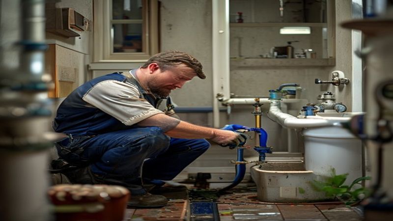 AI-impressie van mengkraan plaatsen door een loodgieter