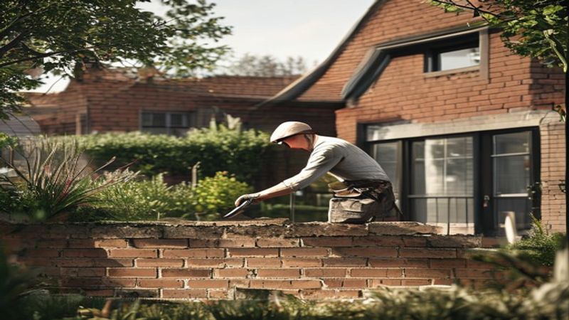 AI-impressie van bakstenen vervangen door een metselaar