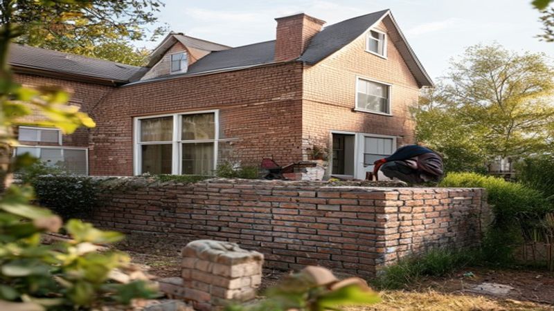 AI-impressie van voegwerk herstellen door een metselaar