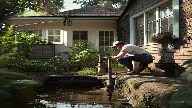 AI-impressie van rioolontstopping spoed door een rioolspecialist