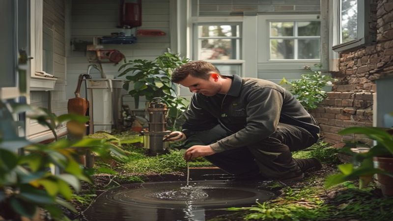 AI-impressie van rioolreparatie door een rioolspecialist