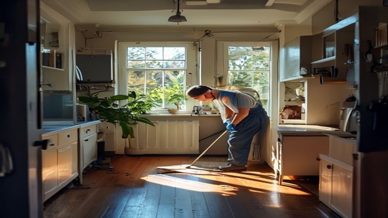 AI-impressie van eindschoonmaak door een schoonmaakbedrijf
