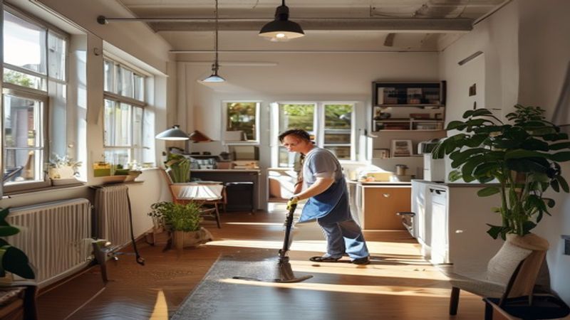 AI-impressie van kantoor schoonmaak door een schoonmaakbedrijf