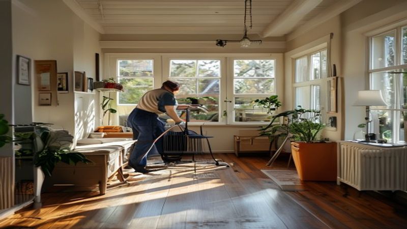 AI-impressie van schoonmaak na verbouwing door een schoonmaakbedrijf