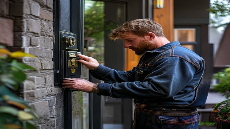 AI-impressie van buitengesloten door een slotenmaker