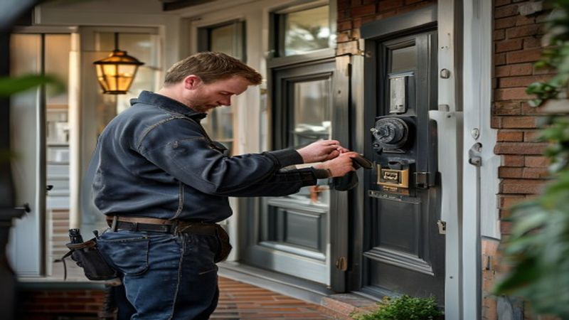 AI-impressie van veiligheidscheck door een slotenmaker