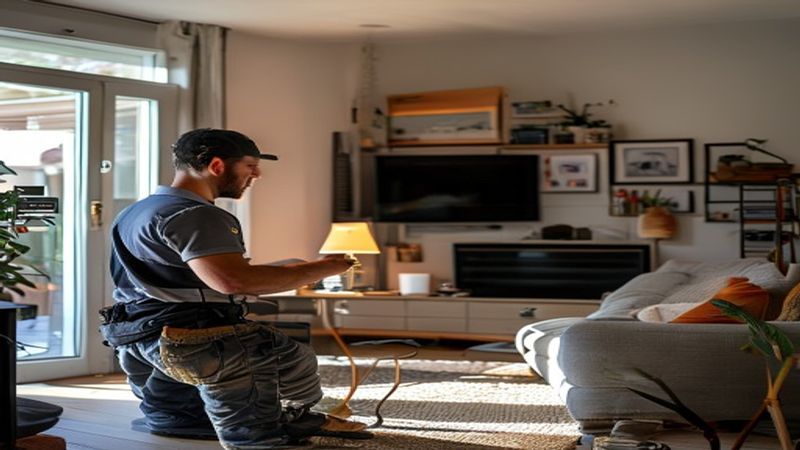 AI-impressie van spraakassistent instellen door een smart home specialist