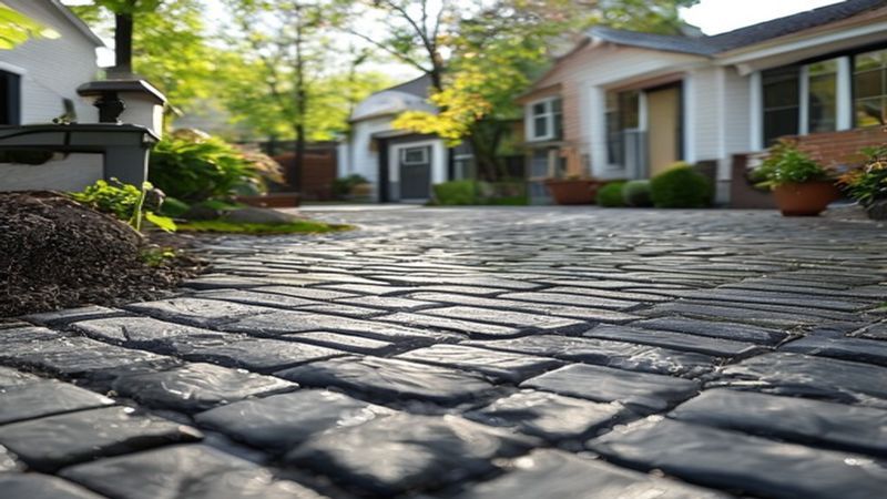 AI-impressie van klinkers leggen door een stratenmaker