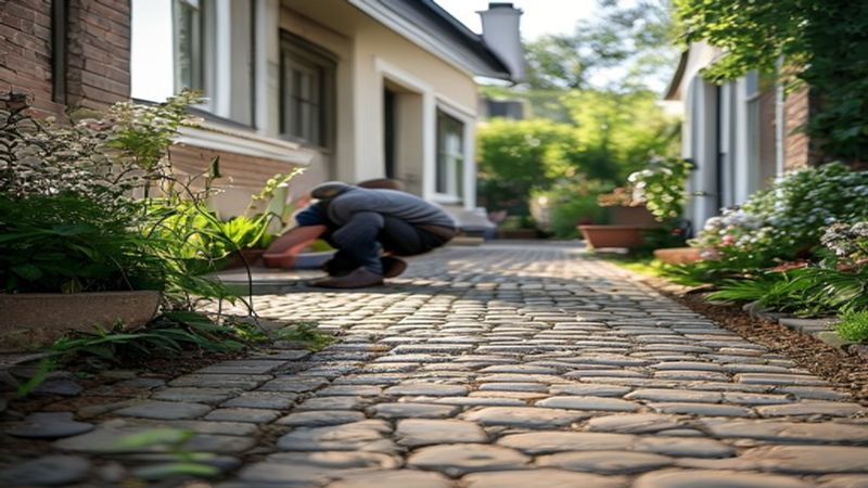 AI-impressie van oprit bestraten door een stratenmaker