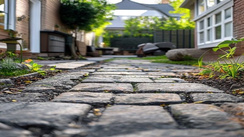 AI-impressie van sierbestrating leggen door een stratenmaker