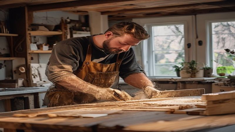 AI-impressie van houten overkapping door een timmerman