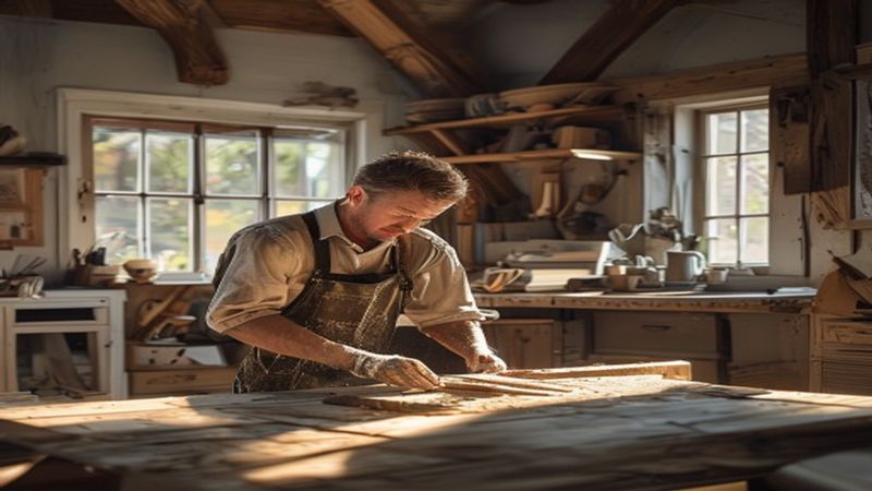 AI-impressie van inbouwkast maken door een timmerman