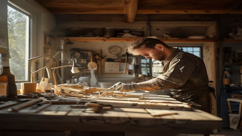 AI-impressie van kozijn herstellen door een timmerman