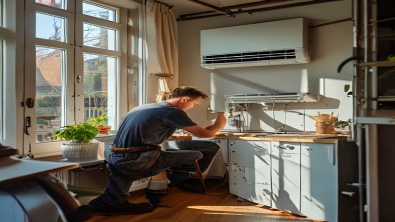 AI-impressie van kanalen reinigen door een ventilatie specialist