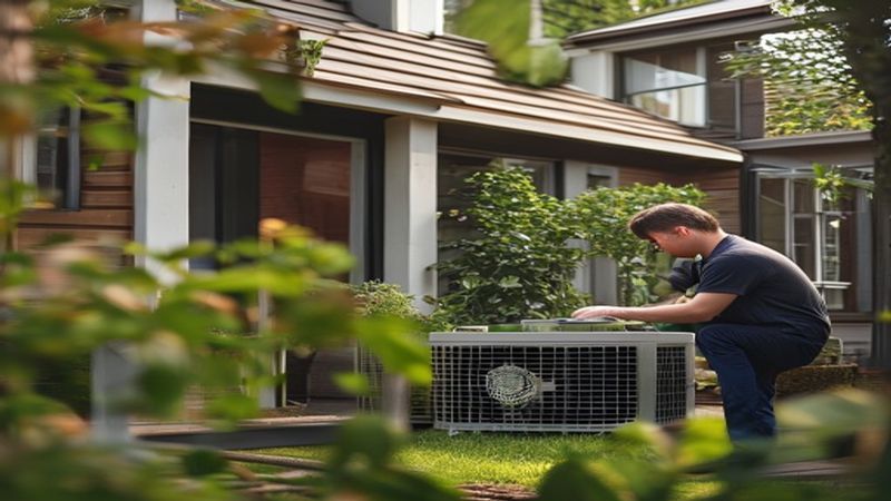 AI-impressie van buffervat plaatsen door een warmtepomp specialist